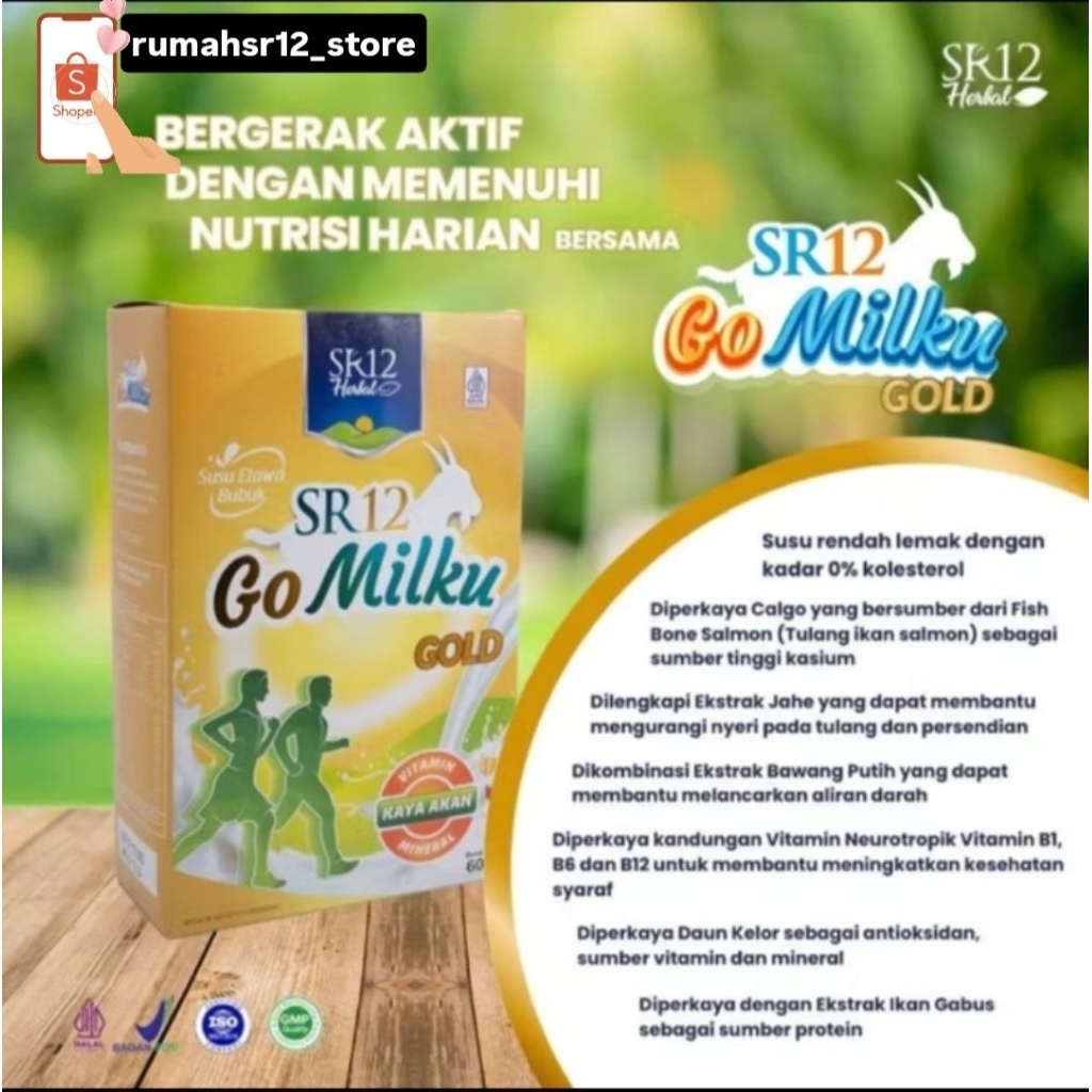 

SUSU Sr12 Gold 600gram susu Rendah lemak,Tinggi kalsium orginal