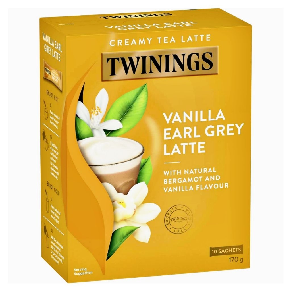 

TWININGS VANILLA EARL GREY LATTE HOT/COLD SACHETS 10 PACK