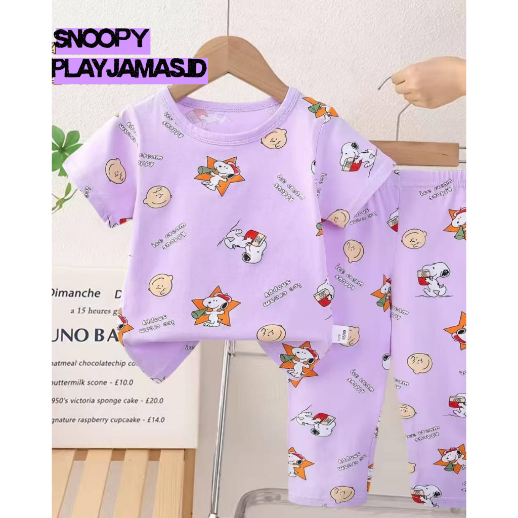 SNOOPY 1-9 TAHUN SET TANGAN PENDEK CELANA PANJANG