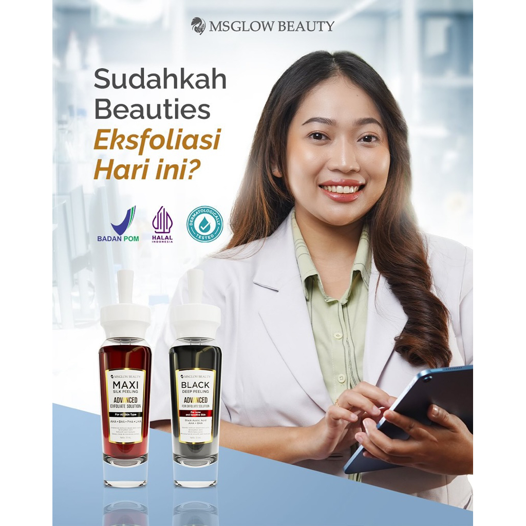 Peeling Serum Eksfoliasi Kulit Wajah MS GLOW
