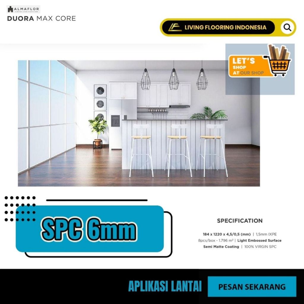 Lantai Kayu SPC Almaflor DUORA MAX CORE 6,5mm | Lantai Vinyl Motif Kayu