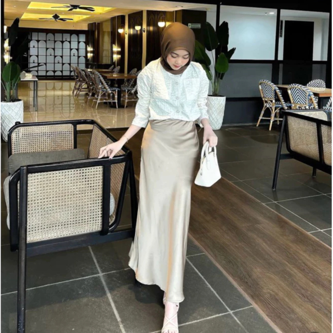 Rok Span Duyung Satin Silk Premium - Rok Panjang Polos | Rok Mermaid Kondangan