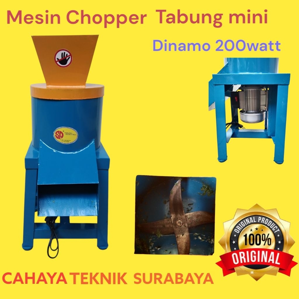 MESIN PENCACAH SAYURAN MODEL TABUNG MESIN CACAH SAYURAN KOMPLIT DINAMO 200 WATT