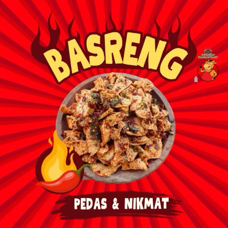 

Cemilan basreng 1kg pedas daun jeruk cikruh wangi kriuk