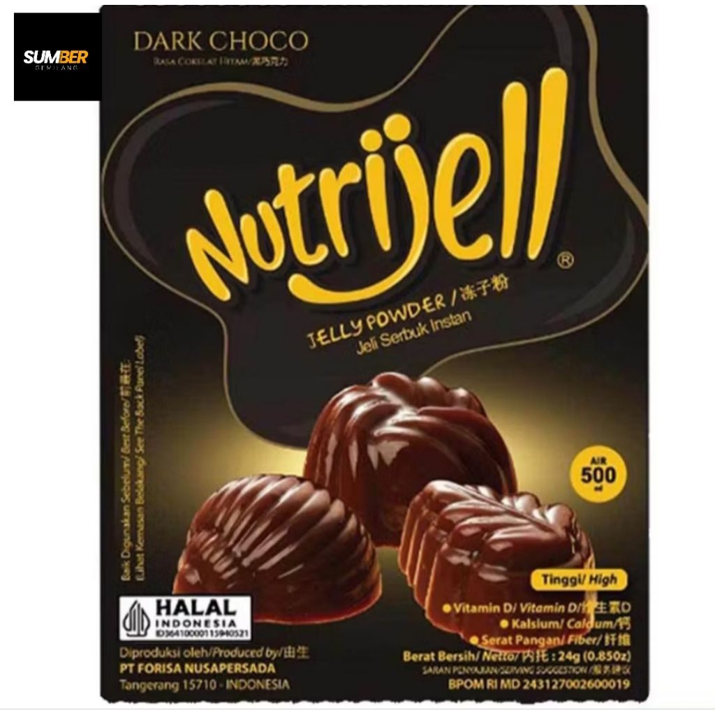 

Nutrijell dark choho 24 gram 1 box 12 sachet