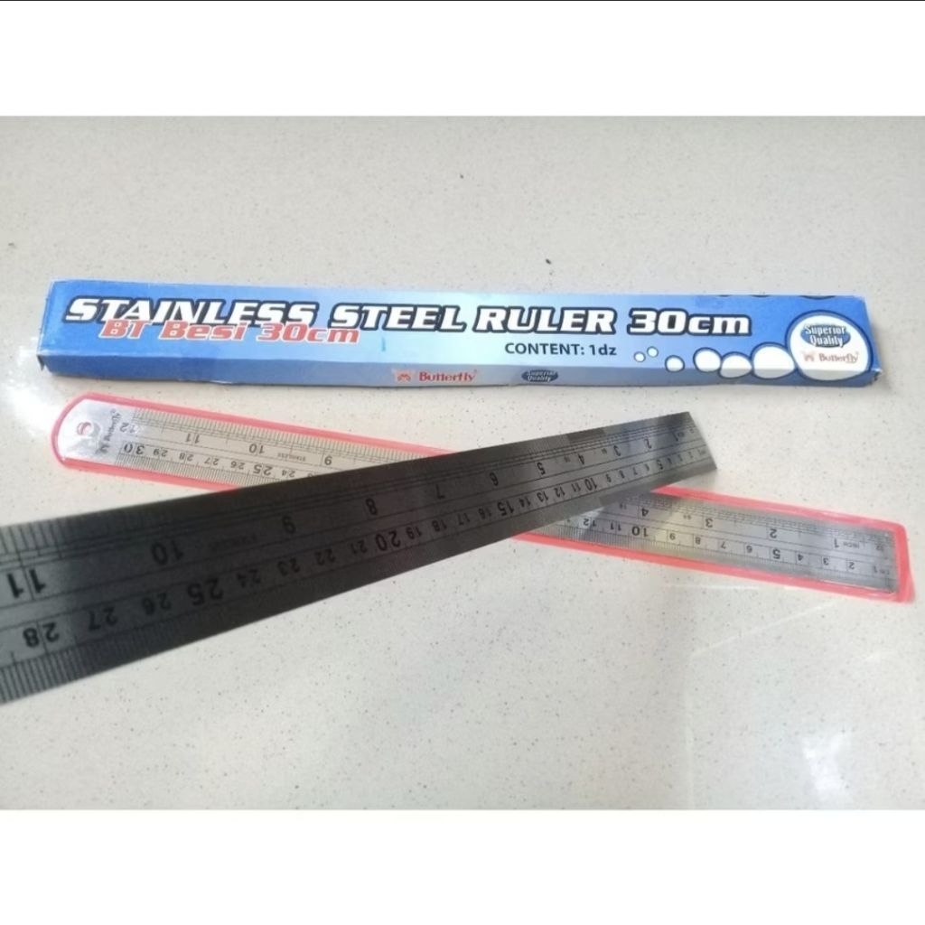 

Butterfly Penggaris Besi 30 cm / penggaris besi / scale / Steel ruller 30 cm