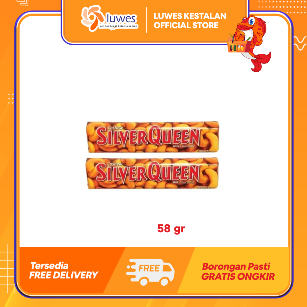 

Silver Queen Milk Cokelat 58gr Cashew / Almond Rasa Coklat Yang Lezat & Nikmat