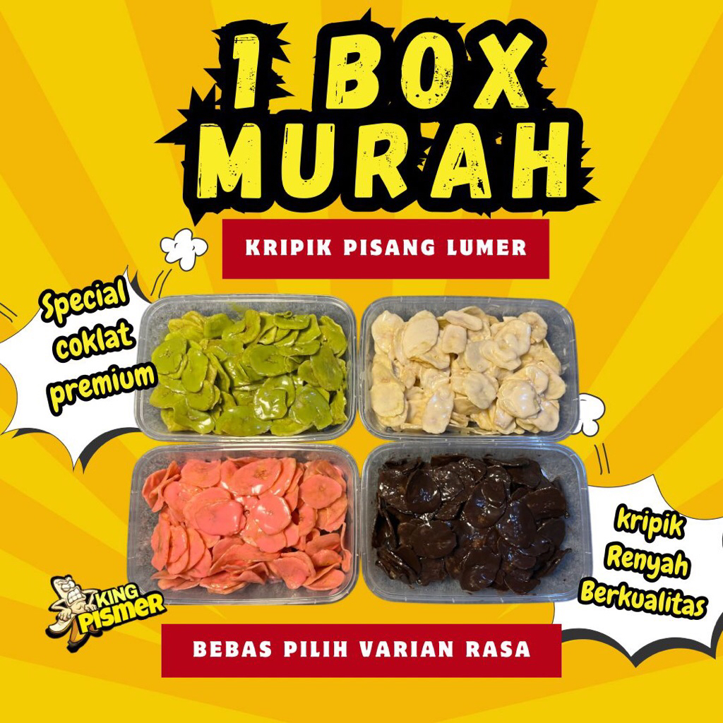 

KRIPIK PISANG LUMER / BANANA CHIPS 1BOX ISI 150gr,CEMILAN ENAK LEZAT!!!!