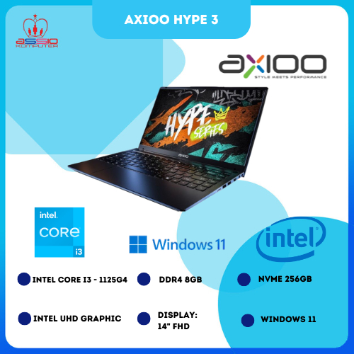 AXIOO HYPE 3 INTEL CORE I3 DDR4 RAM 8GB NVME 256GB WINDOWS 11