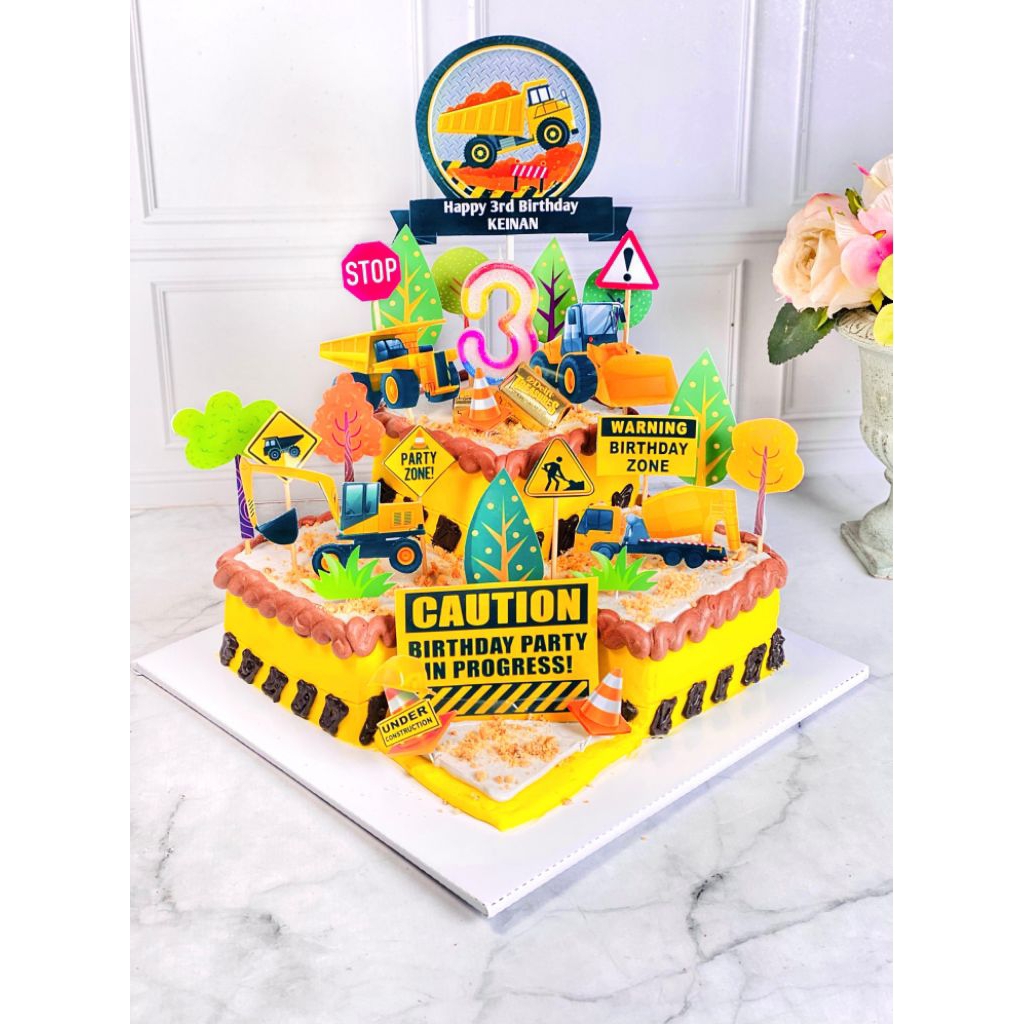 

kue ulang tahun birthday escavator topper