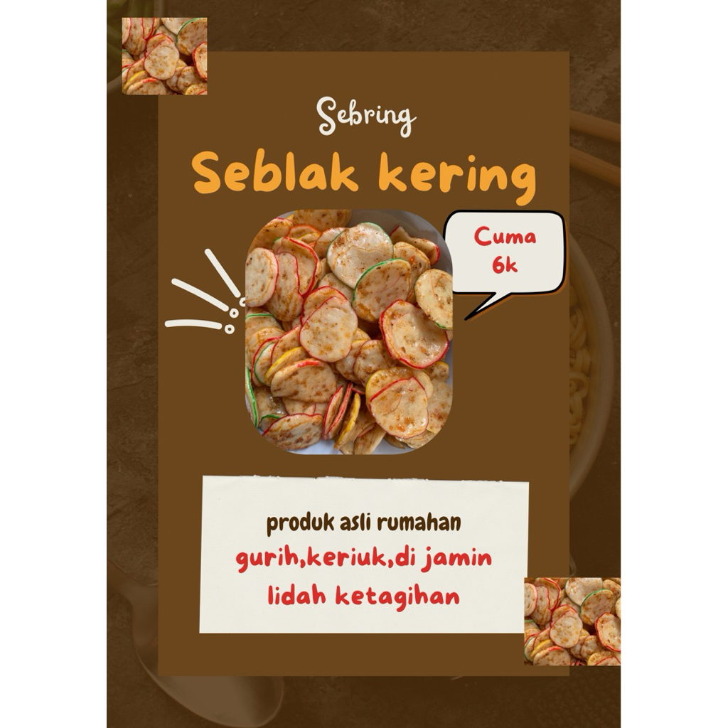

seblak krupuk/seblak kering/sebring