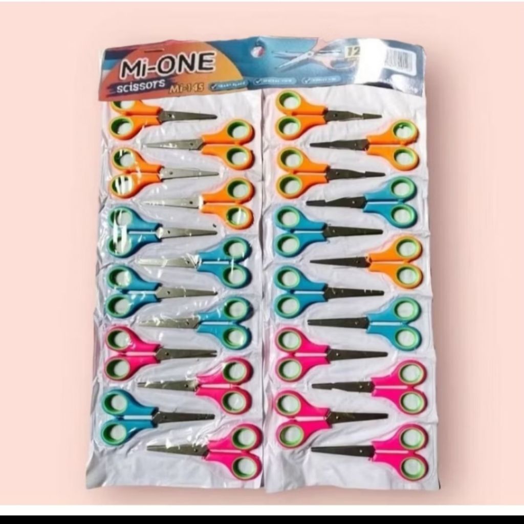 

Gunting kertas stainless ukuran kecil warna warni tajam