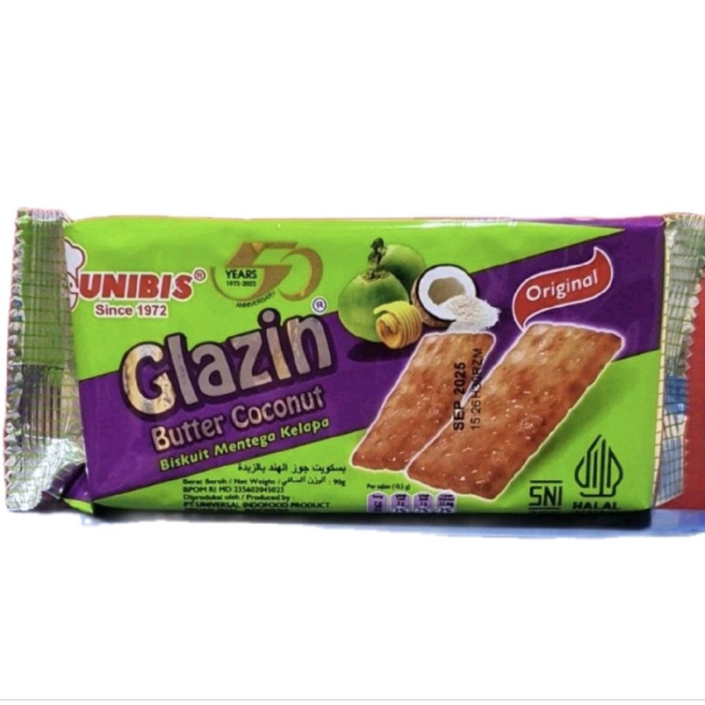 Unibis Glazin Butter Coconut (90 Gram) Glazin Butter Coconut Promo Cookies Food Snack Biskuit Cemila