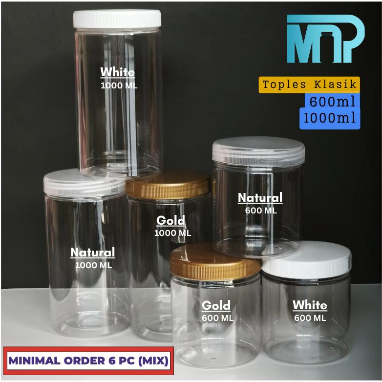 TOPLES Klasik Anti Bocor Kedap Udara PET Foodgrade  1000ml Foodgrade 600ml/800 ml/1000ml