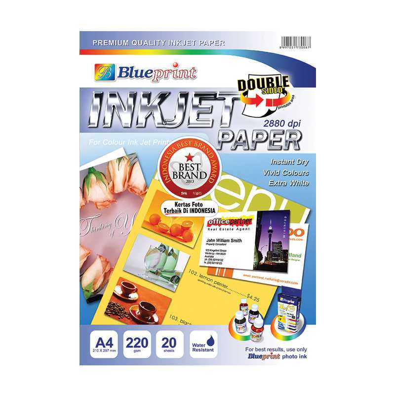 

Kertas Inkjet A4 Double Sided Paper Blueprint 220 gsm