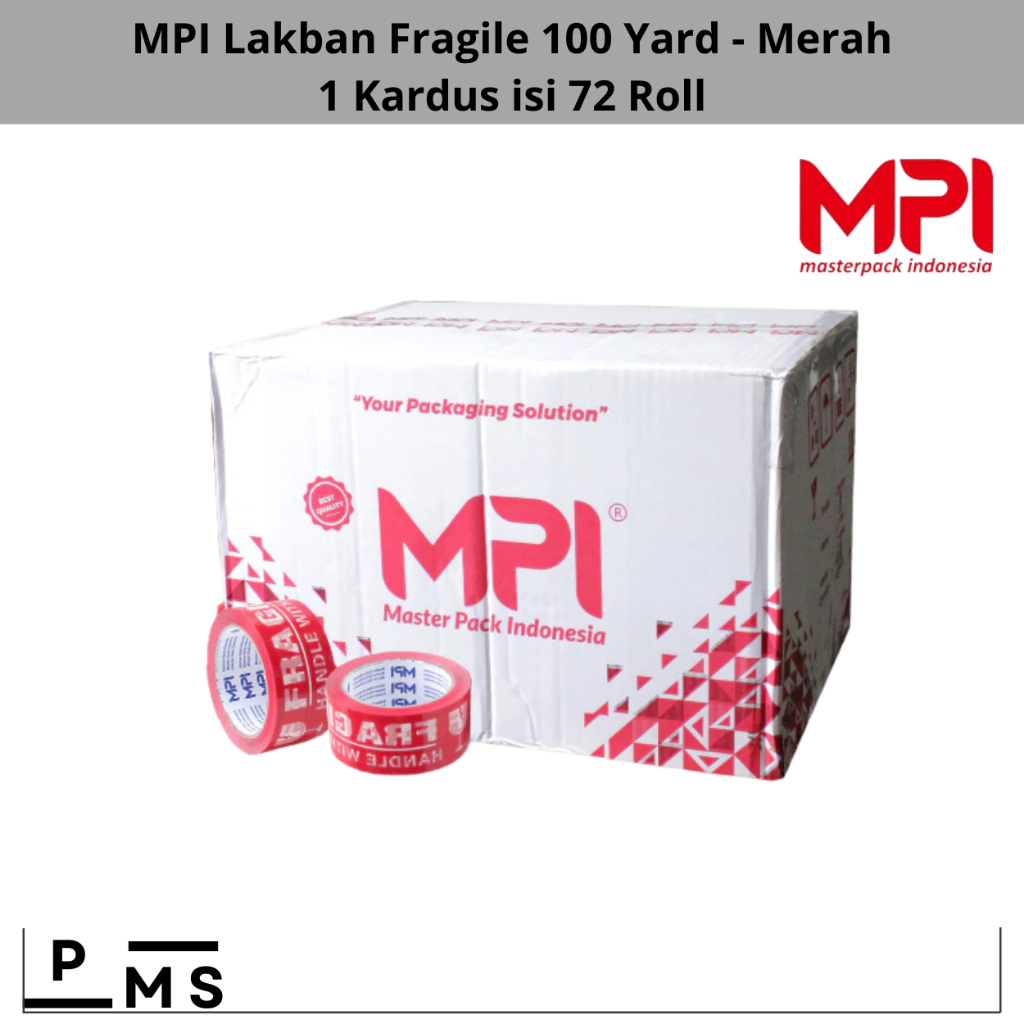 

LAKBAN FRAGILE MERAH 48MM x 100 YARD TEBAL MASTER PACK INDONESIA HARGA 1 KARDUS ISI 72 ROLL - LAKBAN JANGAN DI BANTING 100 YARD TEBAL