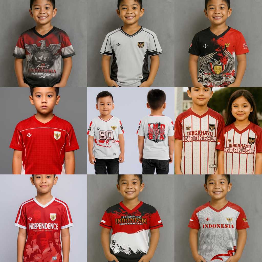 KAOS JERSEY HUT RI ANAK