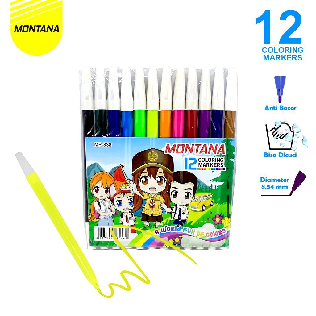

Montana Spidol 12 warna