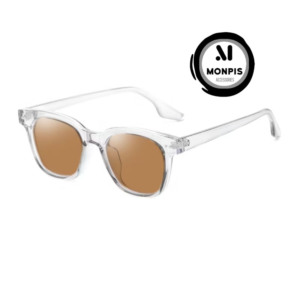 Kacamata kotak bening coklat Kacamata pria wanita Kacamata cewek cowok Kacamata frame bening lensa c