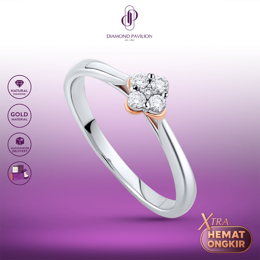 Diamond Pavilion Cincin Emas Batu Berlian Gardania Ring