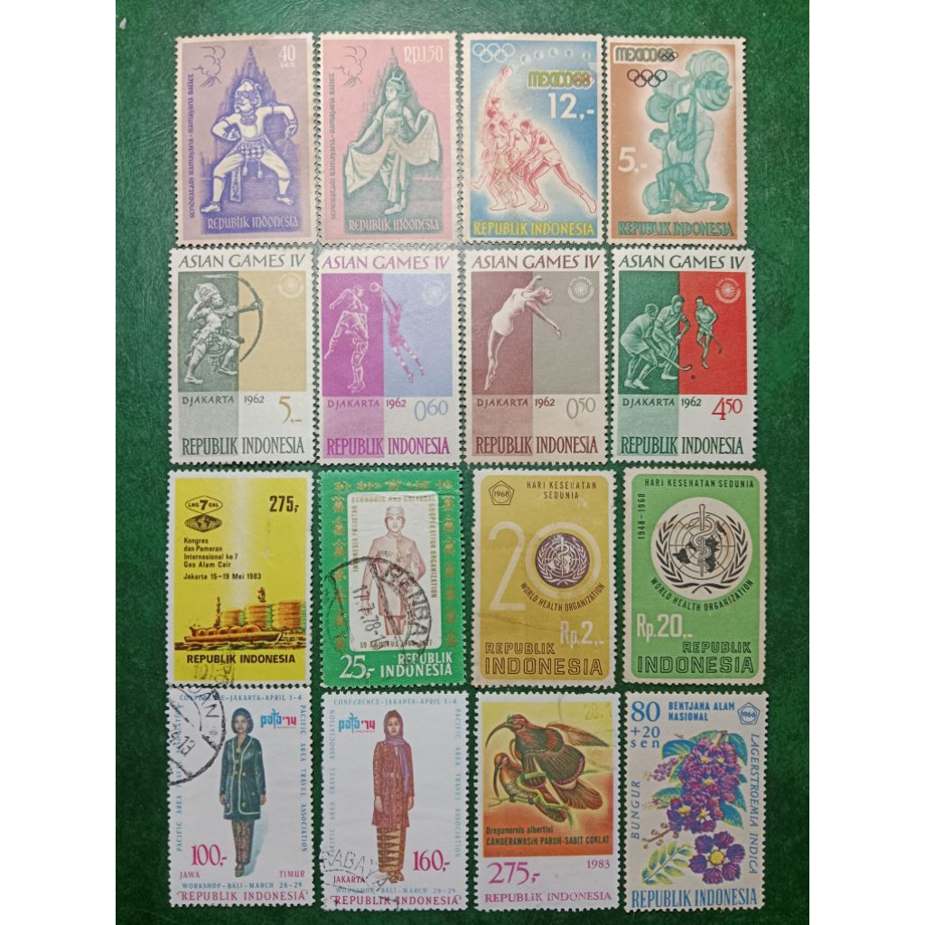 

Prangko Indonesia 16 Pcs Campur USED/UN USED