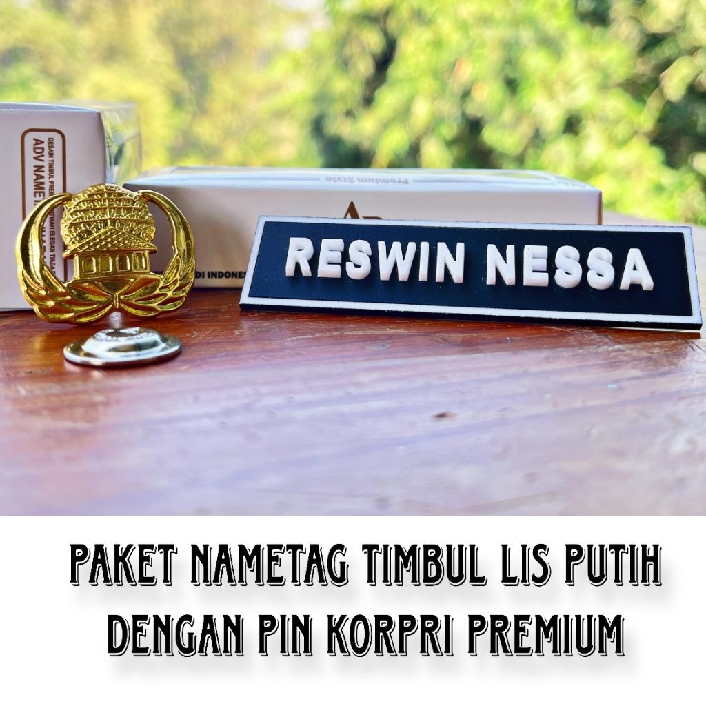 

PAPAN NAMA TIMBUL Dengan PIN KORPI | Nametag Timbul dan PIN KORPRI