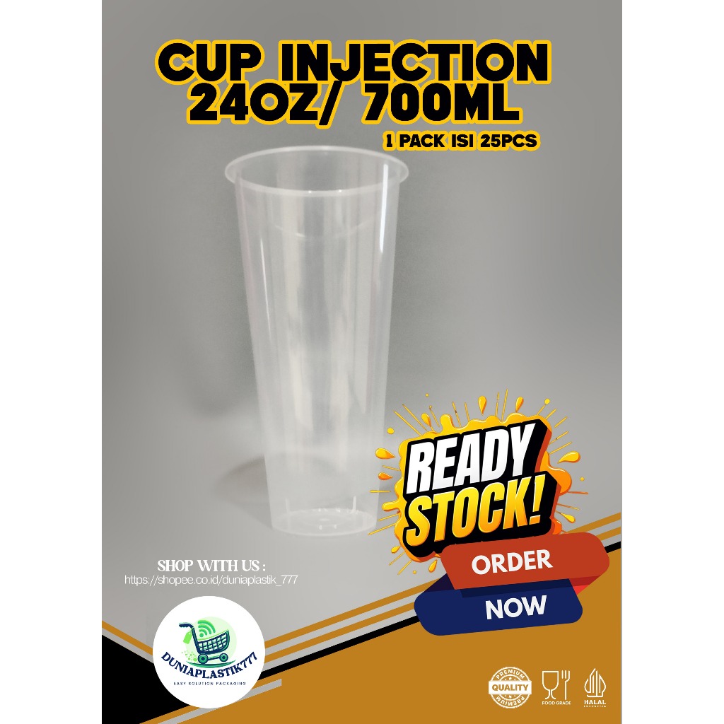CUP INJECTION 24OZ / 700ML TANPA TUTUP / CUP INJECTION SAJA