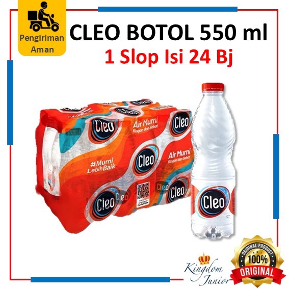 

Cleo Botol 550Ml isi 24 Pcs / Air Mineral Cleo 1 Slop isi 24 Bj 550 Ml / Air Minum Kemasan Botol Cleo 550 ml / Mineral Water.