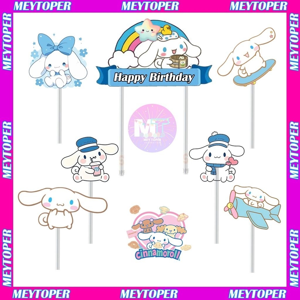 

Toper Cake/Toper Karakter/Toper Happy Birthday/Toper Ulang Tahun/Hiasan Kue Ulang Tahun/Toper Karakter CINNAMOROLL/Toper Tusukan Murah