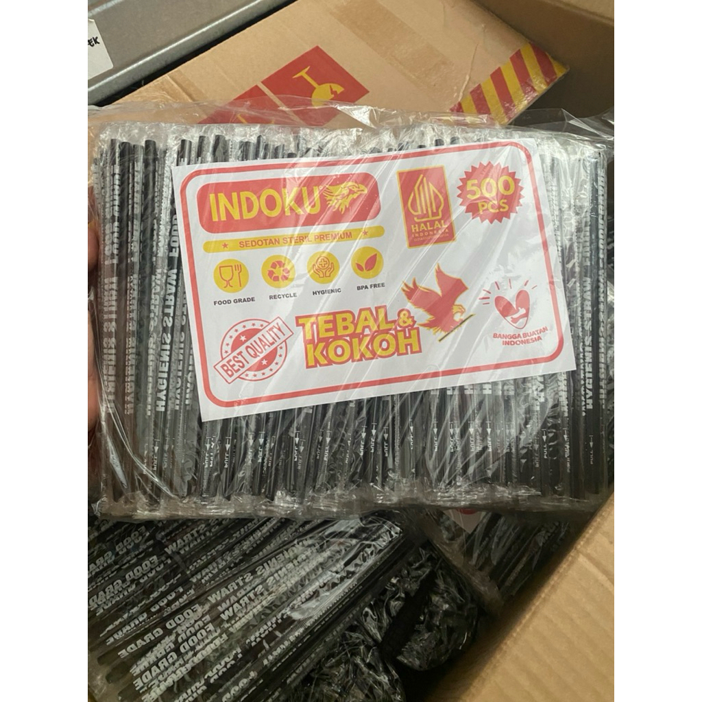 Sedotan steril isi 500 - Sedotan Es Teh - Sedotan Indoku - Sedotan Hitam - Sedotan Murah Isi 500 - S