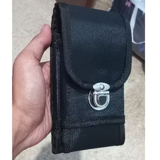 Sarung Tempat Hp Pinggang Tas Dompet Handphone Pinggang Doble Slot Pouch Hp Pria