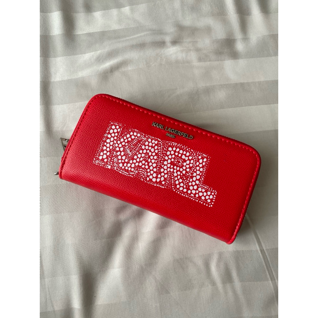 Long Wallet Multi Card Red Dompet Panjang Merah Branded Karl Lagerfeld
