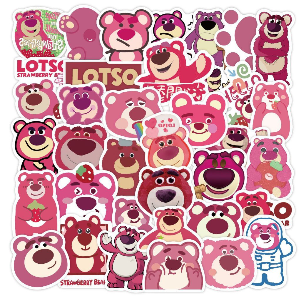 

[50 Pcs] DECO STICKER | STICKER DIY | JURNAL AESTHETIC [DS105] LOTSO Beruang Stroberi untuk Koper, Laptop, Botol Air, Mobil Listrik, Sticker Grafiti Kartun Anak-anak hp laptop Tumbler