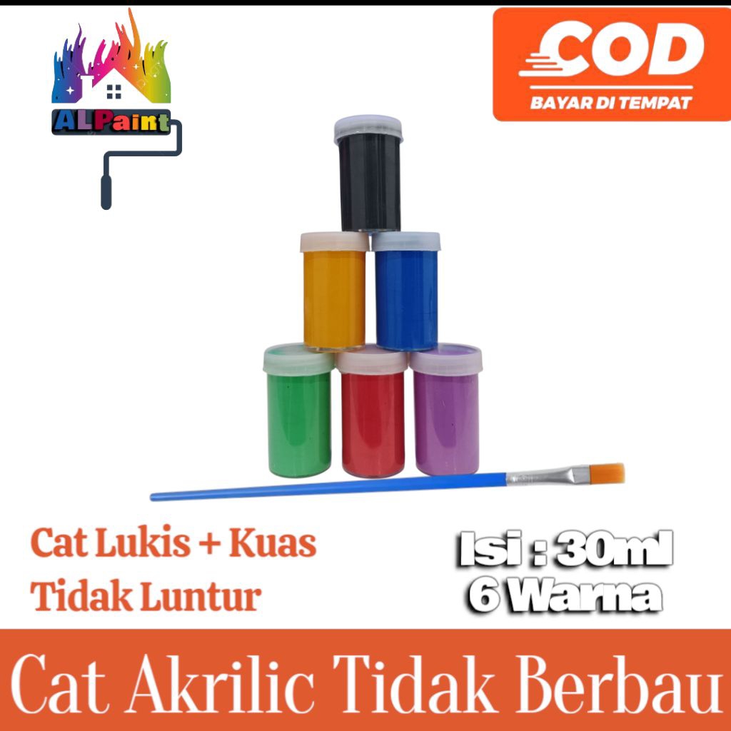 

ALPaint CAT Akrilic / Cat Lukis 6 Warna Isi 30ml