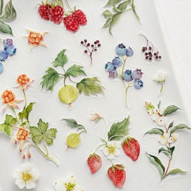 

Berries Transparent Stickers (A6 size)