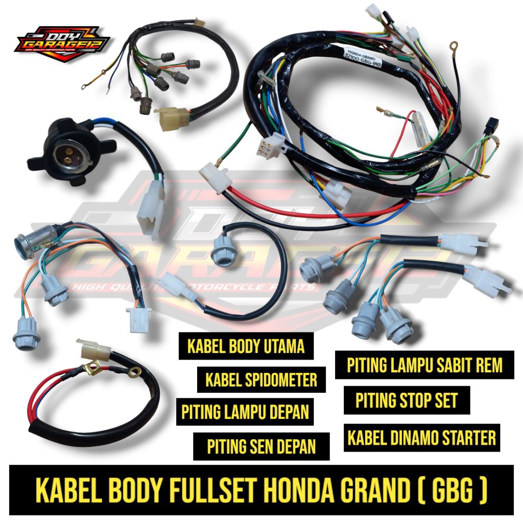 Fullset Kabel Body Honda Grand GBG Paket Lengkap 7 item Kabel Body Honda Astrea grand Body Fullset