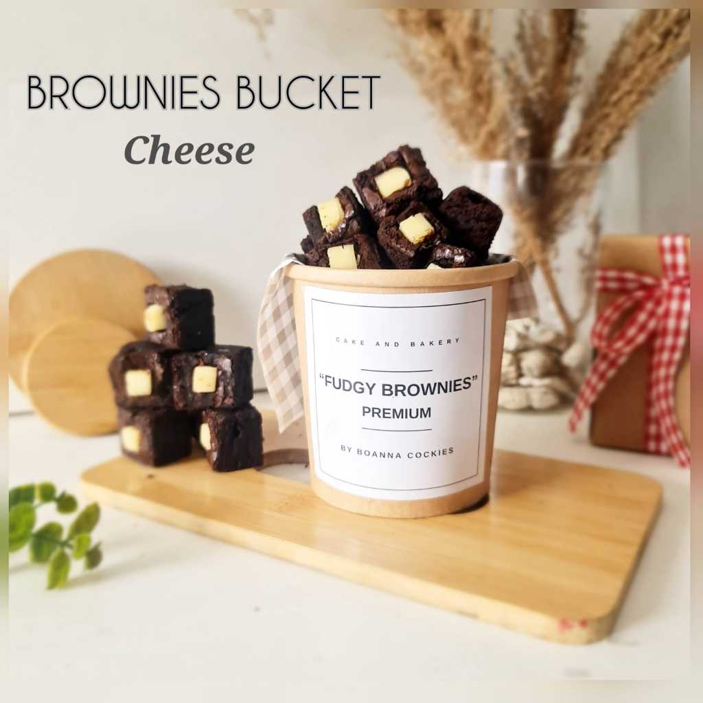 

BOANA - Brownies Bucket (CHEESE) - Uk 12 Oz & 16 Oz - Brownies Panggang -Pasti Nyoklat Banget - Brownies Premium Bandung