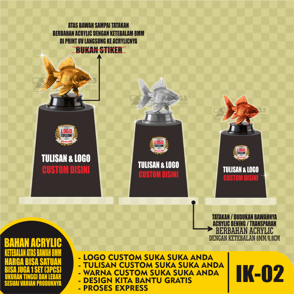 Piala Ikan, Tropy Ikan, Trophy Ikan, Tropi Ikan, Pialatropy Ikan, Piala Ikan Cupang, Piala Ikan Mas 