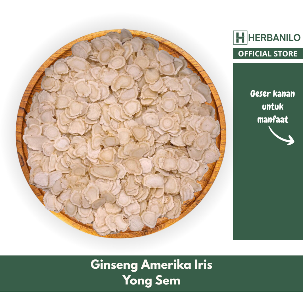 

Herbanilo - Ginseng Kering Iris / Yong Sem / American Ginseng Slice 3.75 Gram