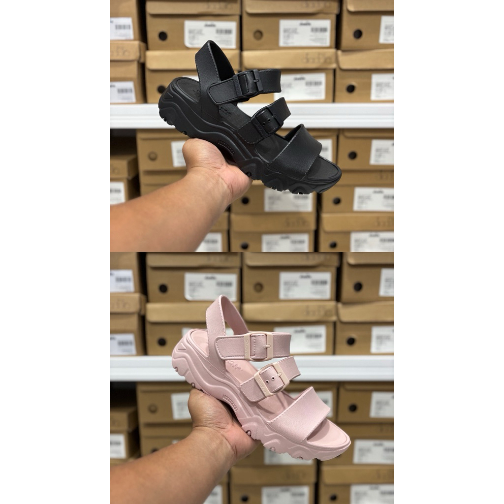 SANDAL WANITA SKECHERS D'LITES 2.0 STYLE ICON LT PINK AND BLACK SKE111061 ORIGINAL BNIB SHOES