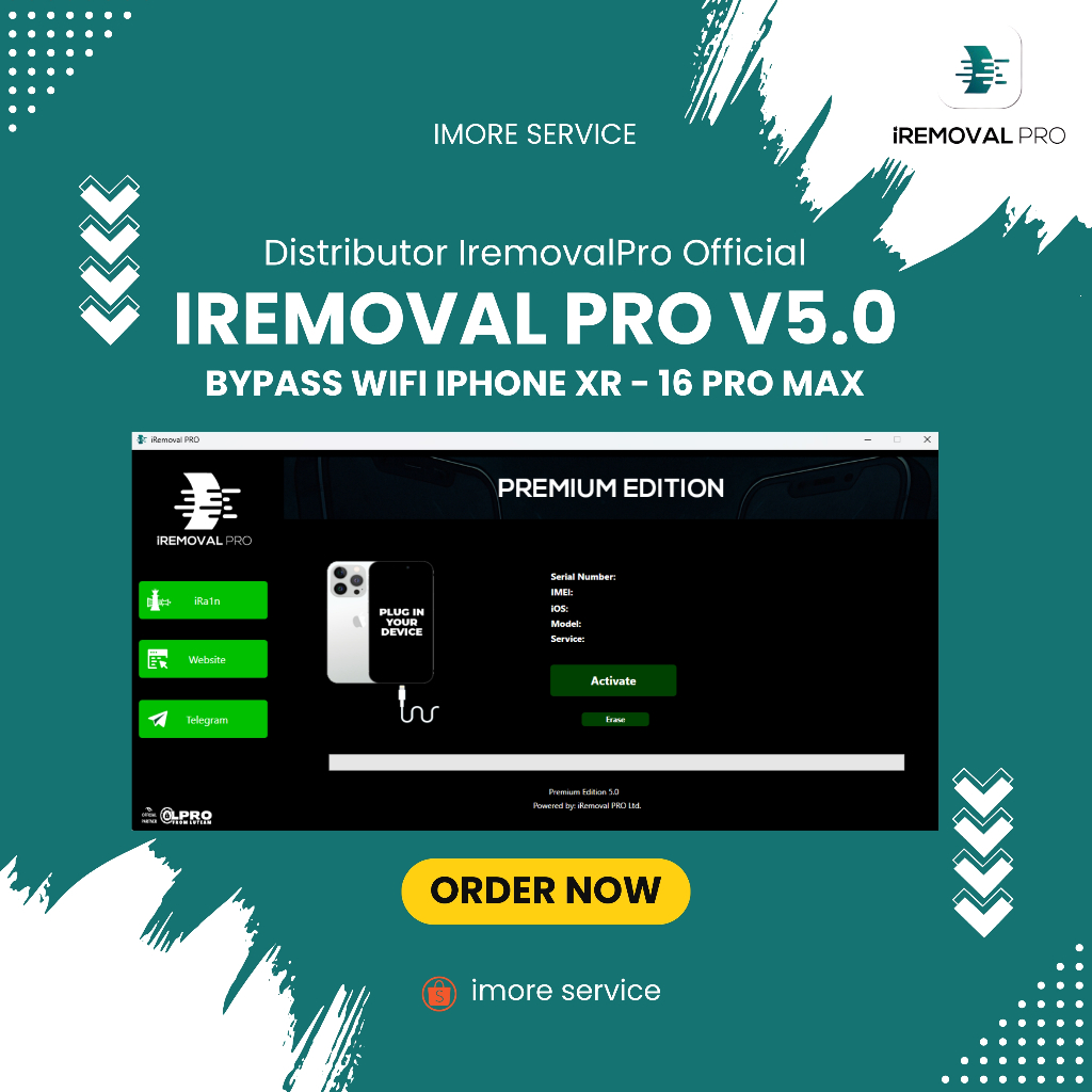 IREMOVAL PRO 5.2 BYPASS WITHOUT SIGNAL ( WIFI ONLY ) IPHONE XR - 15 PRO MAX || INSTAN BYPASS