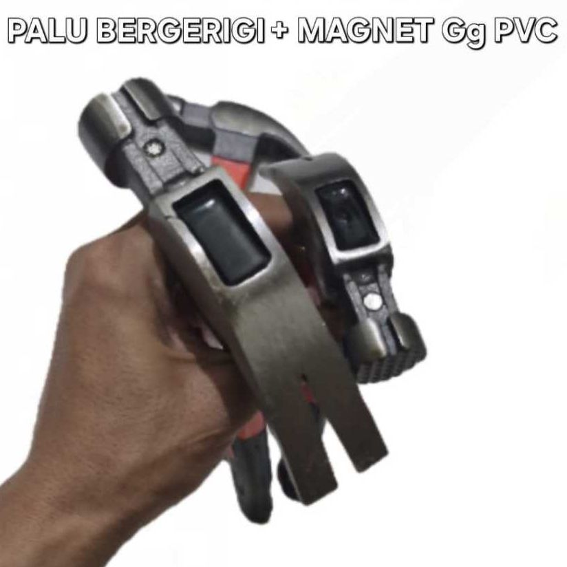 Palu Kambing Gagang PVC 8-12-16 oz Bergerigi + Magnet Kepala Kokoh Baja Berkualitas Garansi 1 Tahun 