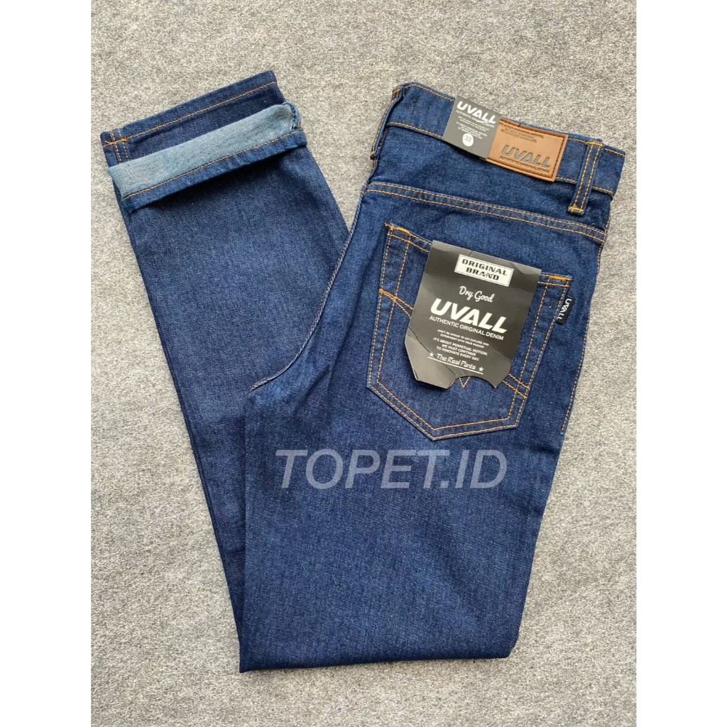 Celana Jeans Brand Uvall Denim Tebal Pria Standar Reguler Bandung Premium Bahan Tidak Melar Dan Tida