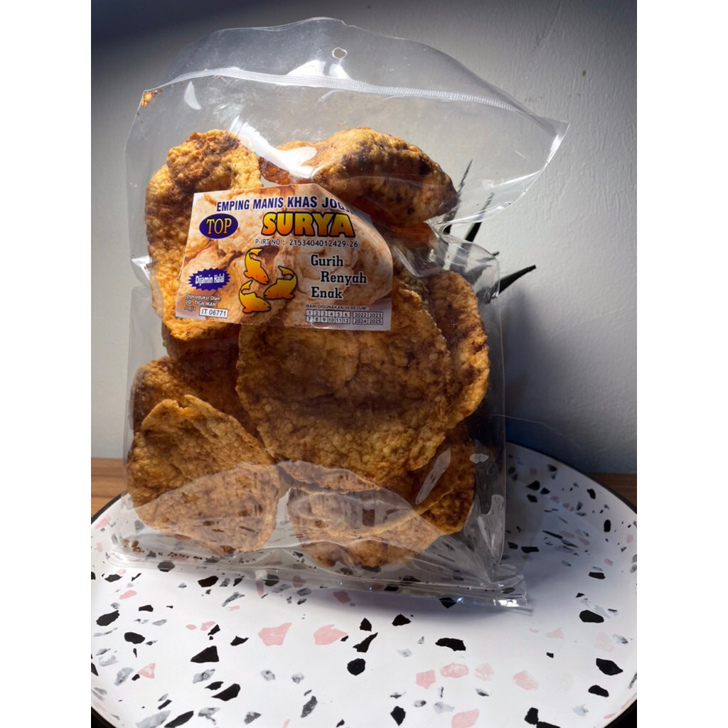 

Emping Manis Khas Jogja Top Surya Snack Kering