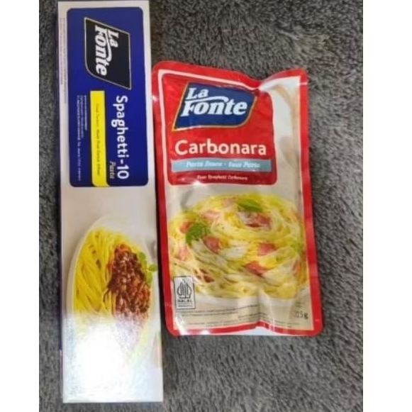 

paket lafonte spaghetti carbonara 315+pasta spaghetti 225g