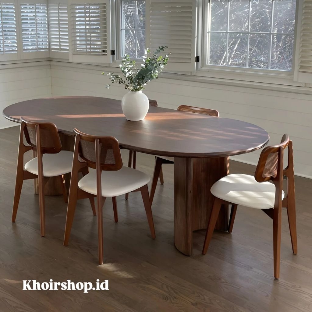SET KURSI MEJA MAKAN MINIMALIS KURSI MAKAN ROTAN MEJA MAKAN JATI 6 KURSI