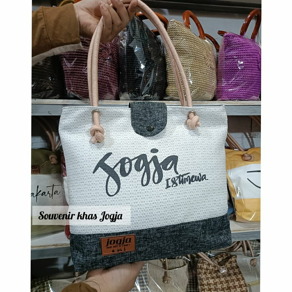 PROMO Totebag Mukena Sablon jogja kancing sedang|| SOUVENIR KHAS JOGJA|| SOUVENIR OLEH-OLEH KHAS JOG