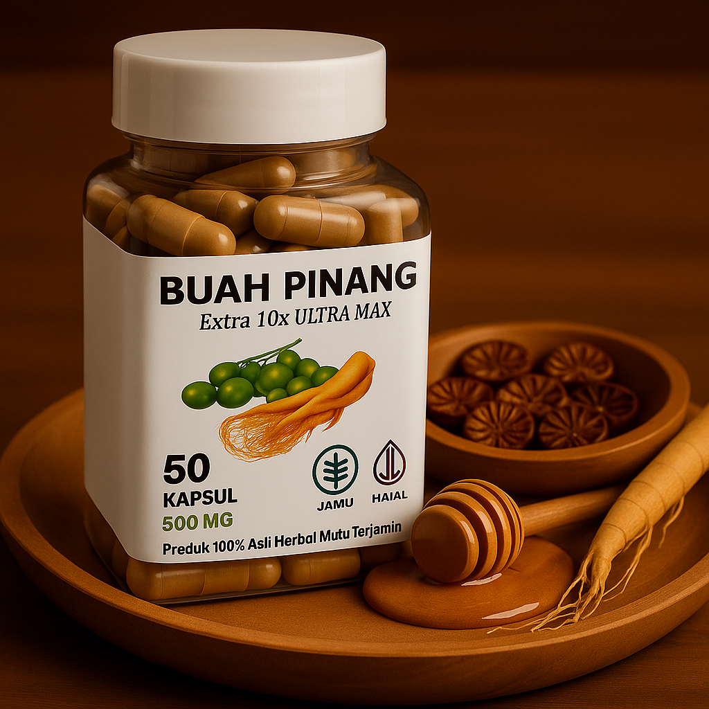 

Kapsul buah pinang muda isi 50 herbal alami 100%