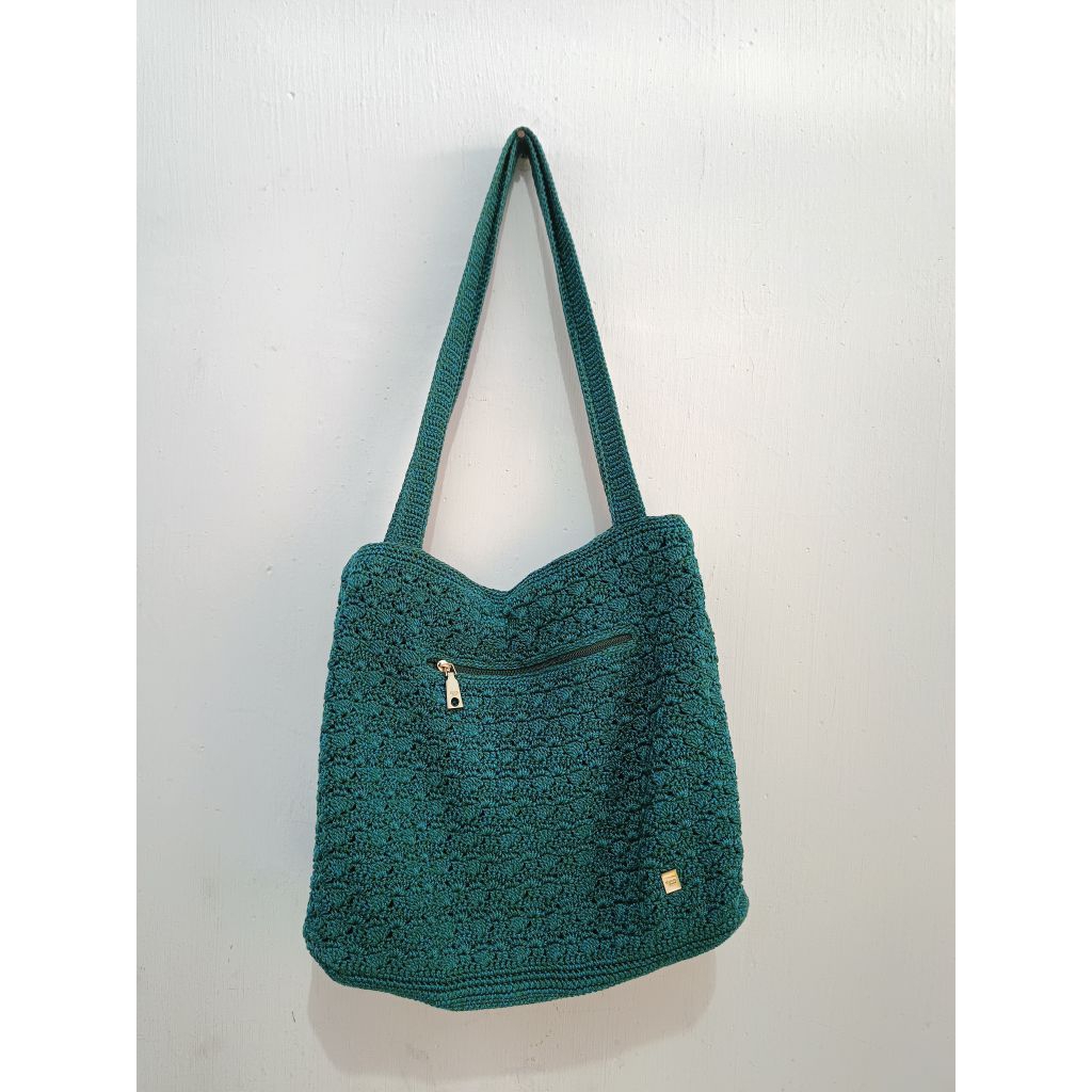 Shoulder Tote Bag Dowa Rajut Hijau – Tasya / Utari Preloved Tas Dowa Evergreen