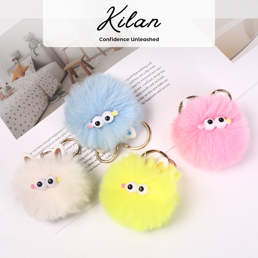 HUMAIRA Aksesoris Keychain Pompom Bulu Gantungan Kunci Gantungan Tas Lucu - CC042